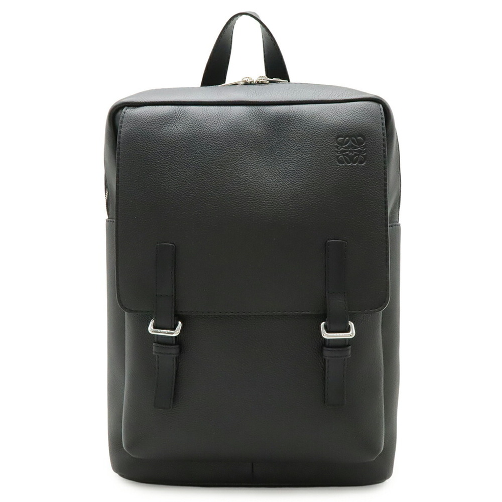 LOEWE Anagram Military Backpack, Leather, Black, B553J18X01